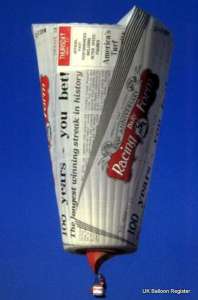 G-FORM hot air balloon, a Lindstrand Balloons LBL Newspaper. Photograph by Mel Kirby