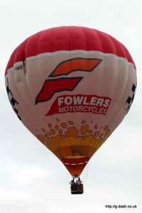 Fowlers hot air balloon G-FOWS, a Cameron N-105. Photograph by Balloon Spotters Archive