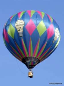 G-FUSE hot air balloon, a Cameron N-105. Photograph by Balloon Spotters Archive