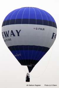 Fairway hot air balloon G-FWJR, an Ultramagic M-56. Photograph by G Bann