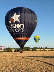 G-FWRK hot air balloon, a Cameron Z-105, seen at Hagéville, Meurthe-et-Moselle, France on 28 July 2026. Photograph by brad-ox
