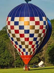 G-GABS hot air balloon, a Cameron TR-70, seen at Arrow, Warwickshire, United Kingdom on 30 May 2026. Photograph by Dave