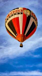 Sm Gauge hot air balloon G-GAGE, a Cameron Z-105, seen at Widcombe, Bath and North East Somerset, United Kingdom on 27 June 2026. Photograph by Dave