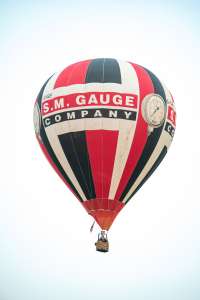 Sm Gauge hot air balloon G-GAGE, a Cameron Z-105, seen at Arrow, Warwickshire, United Kingdom on 31 May 2025. Photograph by Dave