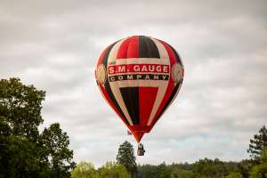 Sm Gauge hot air balloon G-GAGE, a Cameron Z-105, seen at Horningsham, Wiltshire, United Kingdom on 11 September 2026. Photograph by Dave