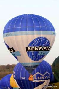 Benfield hot air balloon G-GOAL, a Lindstrand Balloons LBL 105A, added to the archive 7 September 2026. Photograph by Balloon Spotters Archive
