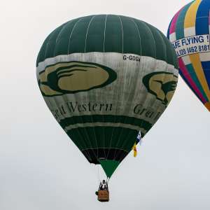 G-GOGW hot air balloon, a Cameron N-90, seen at Arrow, Warwickshire, United Kingdom on 31 May 2025. Photograph by Dave