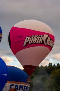 Power Rangers hot air balloon G-GOPR, a Cameron Z-90