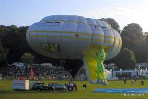 G-GUFO hot air balloon, a Cameron SAUCER-80. Photograph by JEM Ballooning