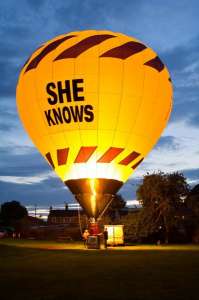 G-HAZD hot air balloon, a Cameron Z-56. Photograph by Alisha Clarke