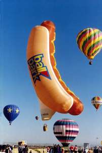 G-HDOG hot air balloon, a Thunder AND Colt Colt Flying HOT DOG. Photograph by Mike Clarke