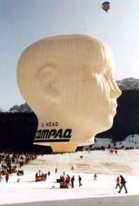 G-HEAD hot air balloon, a Colt Flying Head. Photograph by Bill Teasdale