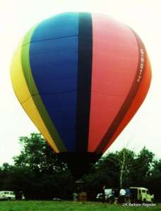 G-HOTZ hot air balloon, a Thunder AND Colt Colt 77B, added to the archive 7 September 2026. Photograph by Mel Kirby