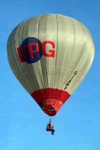 G-IAMP hot air balloon, a Cameron H-34, added to the archive 7 September 2026. Photograph by G Bann