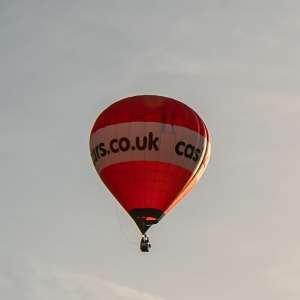Cash4Cars hot air balloon G-IBCF, a Cameron Z-105, seen at Horningsham, Wiltshire, United Kingdom on 14 September 2019. Photograph by Dave