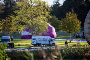 Faith Hope Love hot air balloon G-ICOR, a Lindstrand Technologies LTL Series 2-60, seen at Horningsham, Wiltshire, United Kingdom on 11 September 2026. Photograph by Dave