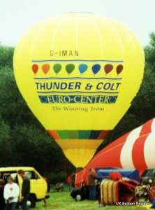 G-IMAN hot air balloon, a Thunder AND Colt Colt 31A, added to the archive 7 September 2026. Photograph by Mel Kirby