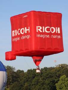 G-IMCH hot air balloon, a Lindstrand Technologies LTL Series Special - Cube. Photograph by Vince Horan