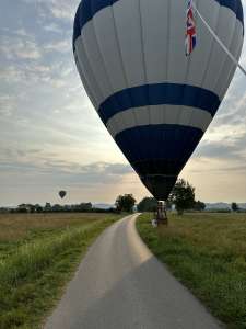 G-JHAA hot air balloon, a Cameron Z-90, seen at Bertoni, Cuneo, Italy on 5 August 2024. Photograph by brad-ox