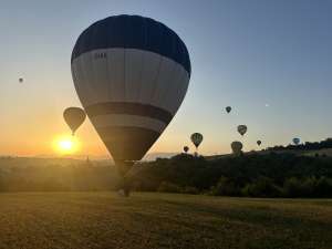 G-JHAA hot air balloon, a Cameron Z-90, seen at Marcellano, Perugia, Italy on 2 August 2024. Photograph by brad-ox