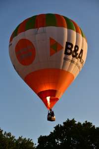G-JIMA hot air balloon, a Cameron Z-105, seen at Oswestry, Shropshire, United Kingdom on 23 August 2026. Photograph by Dave