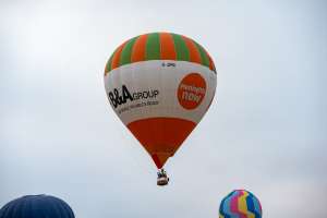 B&A hot air balloon G-JIMA, a Cameron Z-105, seen at Arrow, Warwickshire, United Kingdom on 31 May 2025. Photograph by Dave