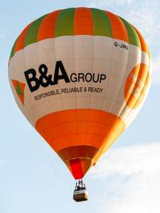 B&A hot air balloon G-JIMA, a Cameron Z-105, seen at Arrow, Warwickshire, United Kingdom on 29 May 2026. Photograph by Dave