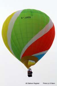 G-JOED hot air balloon, a Lindstrand HOT AIR Balloons LBL 77A. Photograph by Balloon Spotters Archive
