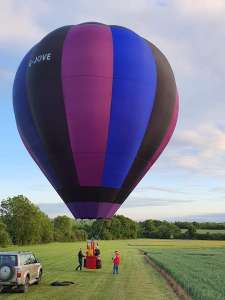 G-JOVE hot air balloon, a Scott JA Sackville BM-56. Photograph by Tim Wilkinson
