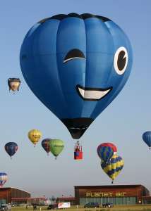 Smile hot air balloon G-KENL, a Lowry KF Sackville BM-65. Photograph by G Bann
