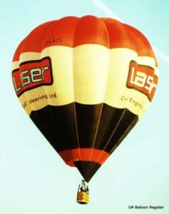 G-LAZR hot air balloon, a Cameron O-77, added to the archive 7 September 2026. Photograph by Mel Kirby