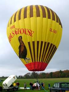 Famous Grouse hot air balloon G-LOAG, a Cameron N-77 (drink), added to the archive 7 September 2026. Photograph by Balloon Spotters Archive
