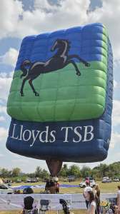 Lloyds Tsb hot air balloon G-LTSB, a Cameron LTSB-90 (banking). Photograph by Dave