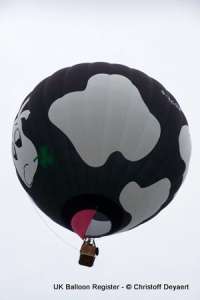 G-MCOW hot air balloon, a Lindstrand HOT AIR Balloons LBL 77A. Photograph by Christoff Deyaert
