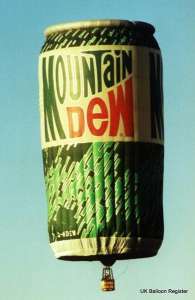 G-MDEW hot air balloon, a Lindstrand Balloons LBL Drinks CAN. Photograph by Mel Kirby