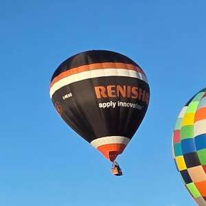 Renishaw hot air balloon G-MEAS, a Diamond S-120, seen at Leigh Woods, North Somerset, United Kingdom on 7 August 2026. Photograph by Dave