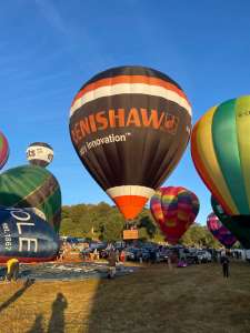 Renishaw hot air balloon G-MEAS, a Diamond S-120, added to the archive 12 September 2026. Photograph by Cera168_