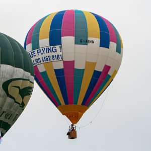 G-MINN hot air balloon, a Lindstrand Balloons LBL 90A, seen at Arrow, Warwickshire, United Kingdom on 31 May 2025. Photograph by Dave