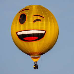 Emoji hot air balloon G-MOJI, a Lindstrand Technologies LTL Series Special - Sphere