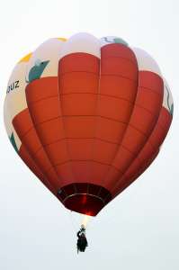 Mouse hot air balloon G-MOUZ, a Cameron O-26. Photograph by G Bann