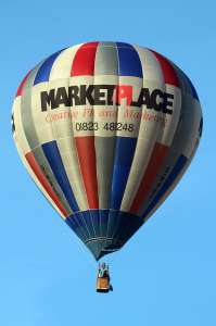 Marketplace hot air balloon G-MRKT, a Lindstrand Balloons LBL 90A. Photograph by G Bann
