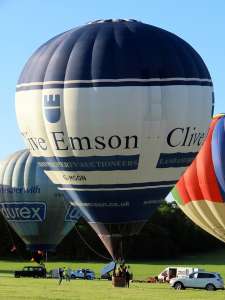 Clive Emson hot air balloon G-MSON, a Cameron Z-90, added to the archive 7 September 2026. Photograph by G Bann