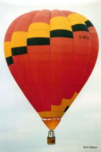 G-NEGS hot air balloon, added to the archive 27 August 2026. Photograph by A Gibson