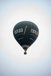Novia hot air balloon G-NFVB, a Cameron Z-105, seen at Arrow, Warwickshire, United Kingdom on 31 May 2025. Photograph by Dave