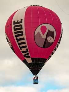 Altitude hot air balloon G-OALT, a Diamond S-77, seen at Horningsham, Wiltshire, United Kingdom on 11 September 2026. Photograph by Dave