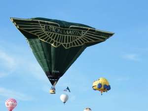 Aston Martin hot air balloon G-OAML, a Cameron AML-105. Photograph by Andrew Kaye