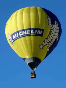Michelin hot air balloon G-OBIB, a Cameron Balloons Colt 120A. Photograph by Balloon Spotters Archive
