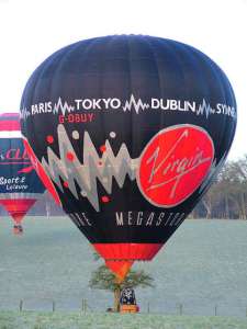 Virgin Megastore hot air balloon G-OBUY, a Thunder AND Colt Colt 69A. Photograph by Balloon Spotters Archive
