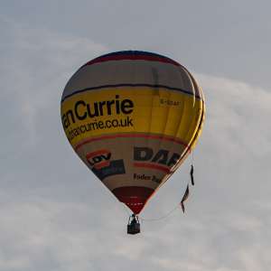 Brian Currie hot air balloon G-ODAF, a Lindstrand HOT AIR Balloons LBL 105A, seen at Horningsham, Wiltshire, United Kingdom on 14 September 2019. Photograph by Dave