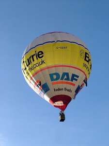 Brian Currie hot air balloon G-ODAF, a Lindstrand HOT AIR Balloons LBL 105A, added to the archive 7 September 2026. Photograph by Balloon Spotters Archive